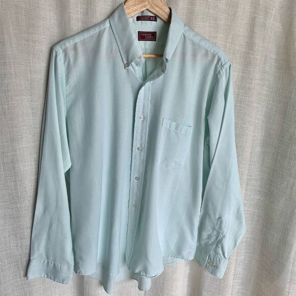 Cambridge Classics by Mervyn’s Mint Green Button-Up Shirt - Made in USA - Size L - Picture 1 of 16